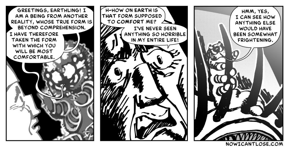 Nothing in the final panel is true to scale. Got it, smart guy?